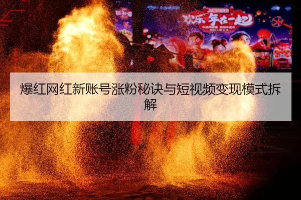 爆红网红新账号涨粉秘诀与短视频变现模式拆解
